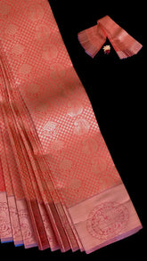 Red, Orange & Blue Kanchipuram Silk Saree